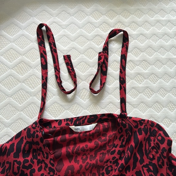 ZARA SIZE SMALL red and black animal print dress - Picture 12 of 12